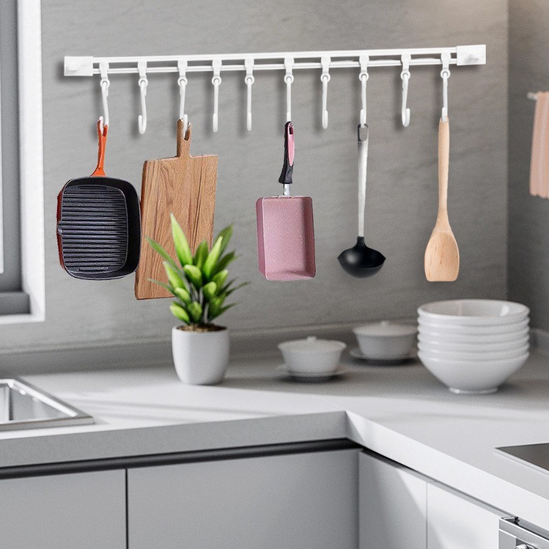 Kitchen Sliding Hooks - Sliding Track Wall Hanging Hook - Kitchen ...