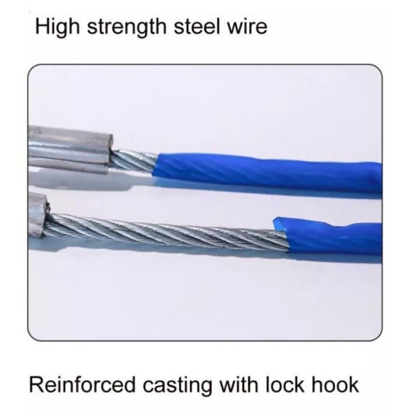 5m 7 Tons Tow Rope Steel Wire Towing Rope Car High Strength Safety Hook ...