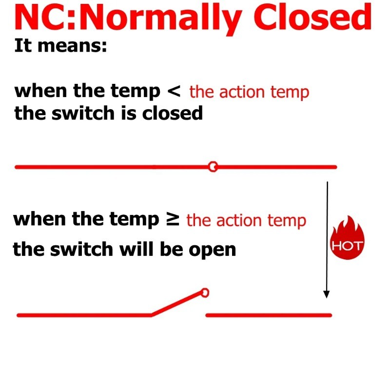 10/5Pcs KSD-01F Temperature Switches Normally Open H and Normally ...