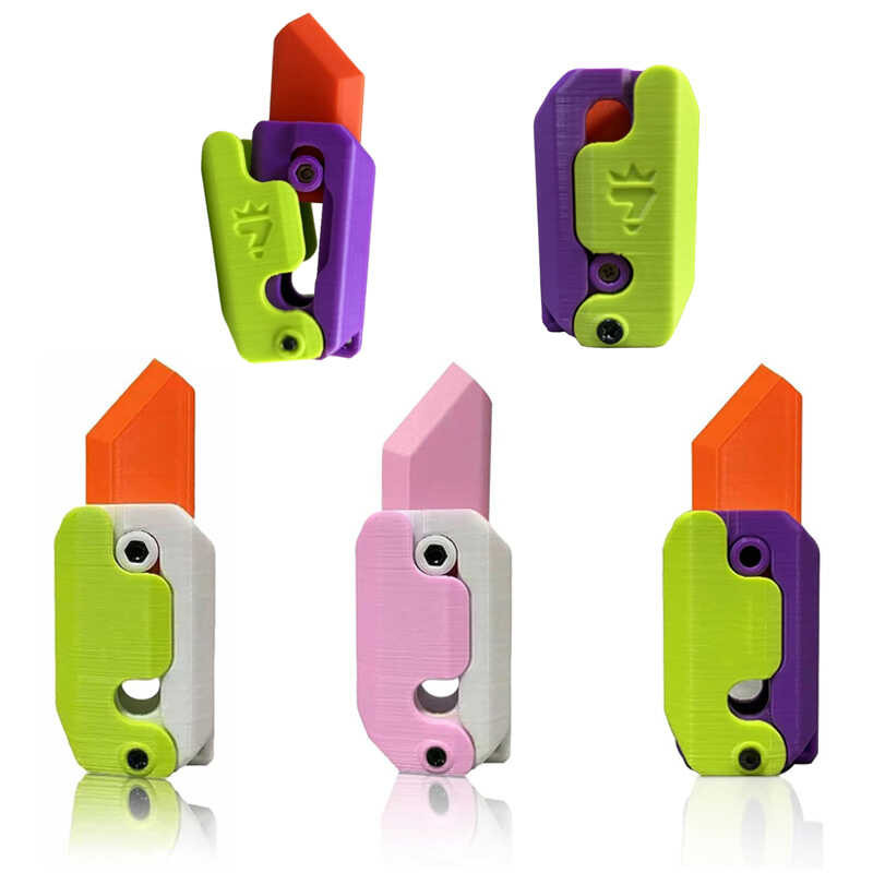 68B Children Fidget Teen Funny Plastic EDC Carrot Gravity Knife Sensory ...