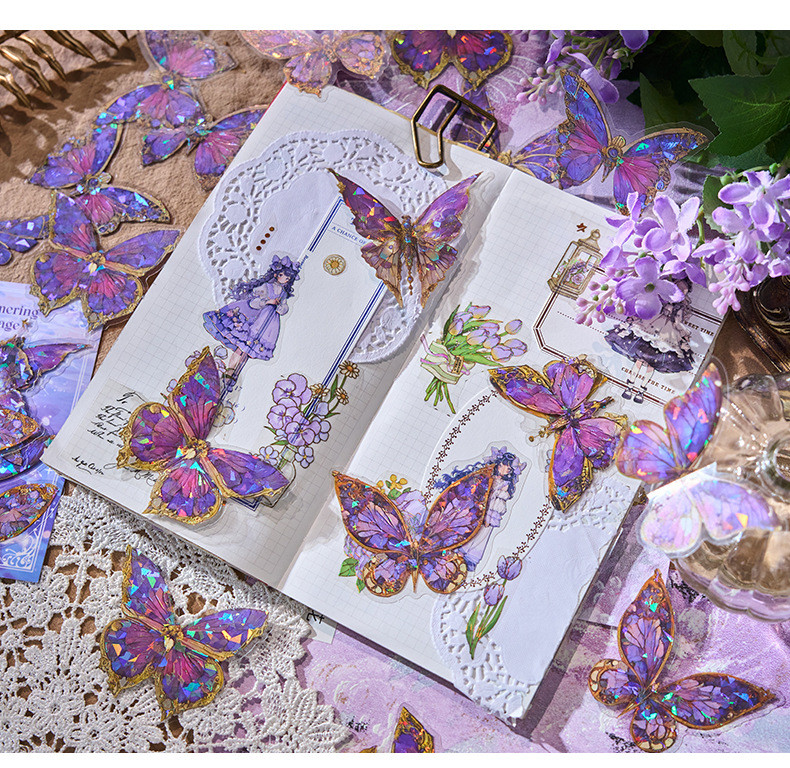 20 Pcs Realistic Butterfly Stickers Self-Adhesive PVC Vintage Butterfly ...