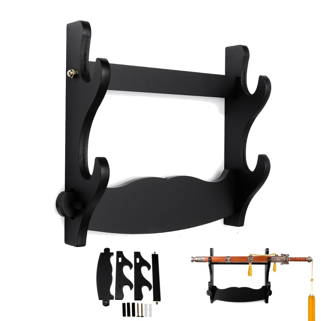 in stock HappyMall 2 Tier Wall Mount Samurai Sword Katana Stand Hanger ...