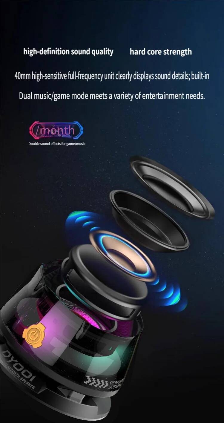 Subwoofer Wireless Speaker DY100: Magnetic Bluetooth, Mini Cool Mecha ...