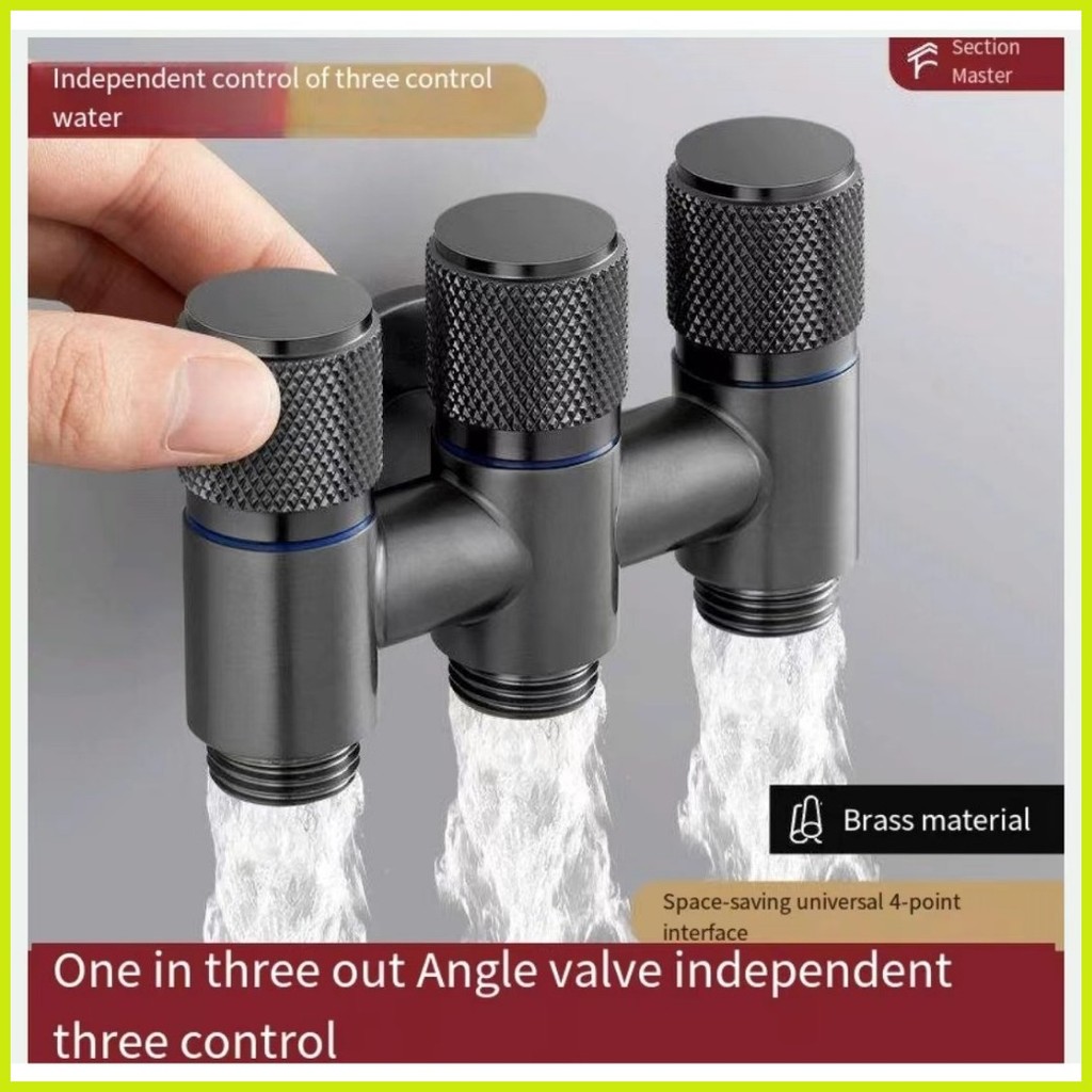 ∆ ☼ 1 in 3 Out Faucet Dual Control Valve with Bidet Washing Machine Tap ...