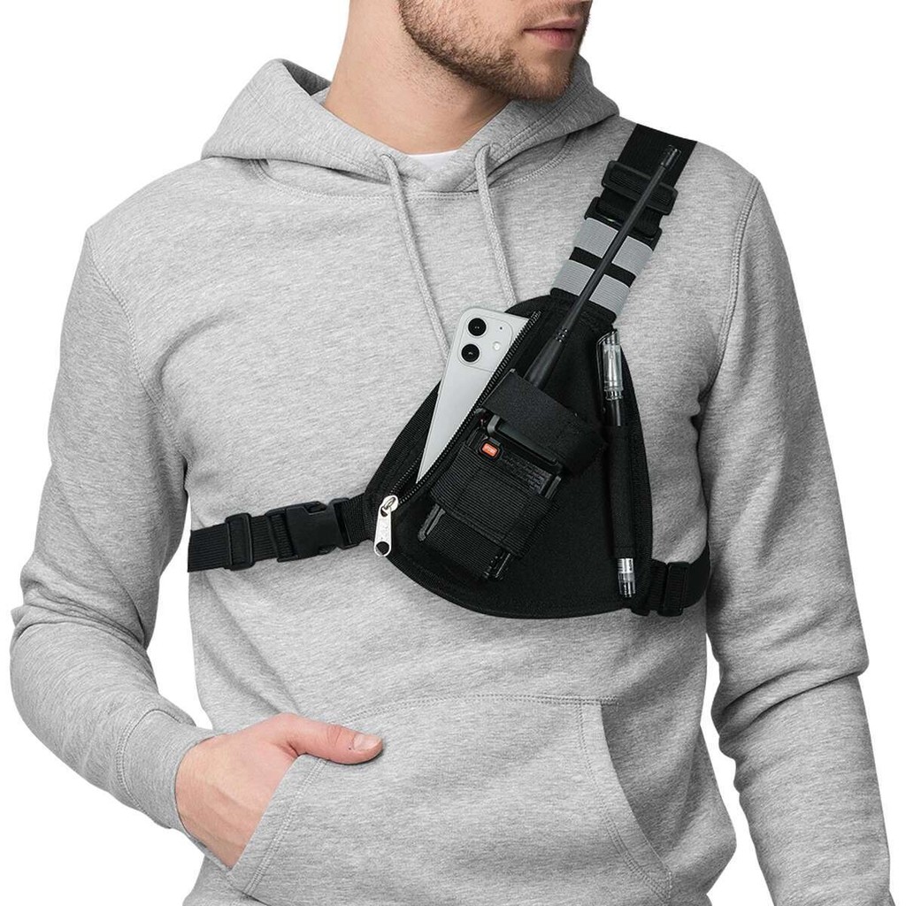 radio BAOFENG&ABBRREE harness Tactical Nylon Vest chest rig Pack Pouch ...