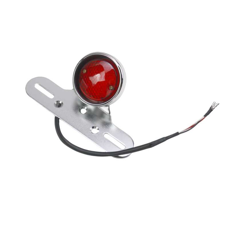 Retro LED Tail Brake Light For Cafe Racer, Bobber & Chopper Motorcycles – Chrome