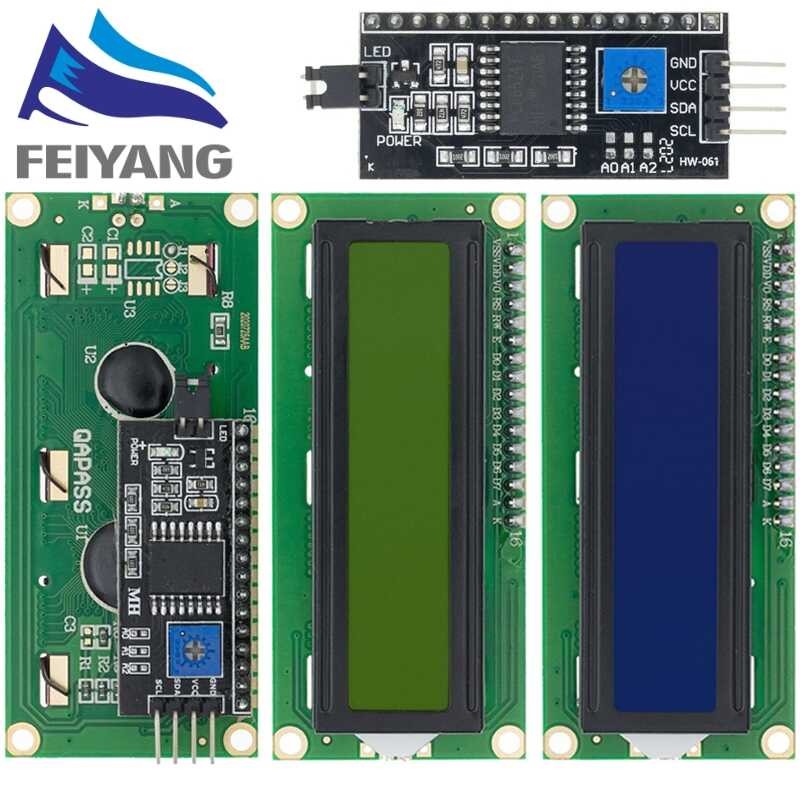 0F0 Lcd1602 1602 Module Blue / Yellow 16X2 Character LCD Display ...
