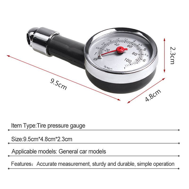 Portable Accurate Motor Car Tyre Tire Air Pressure Dial Meter Tester ...