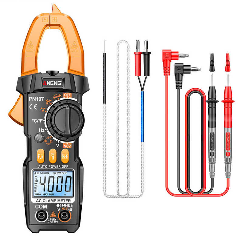 Digital 1 Clamp Meter Voltmeter Ammeter 4000 Counts Multimeter 600A AC ...