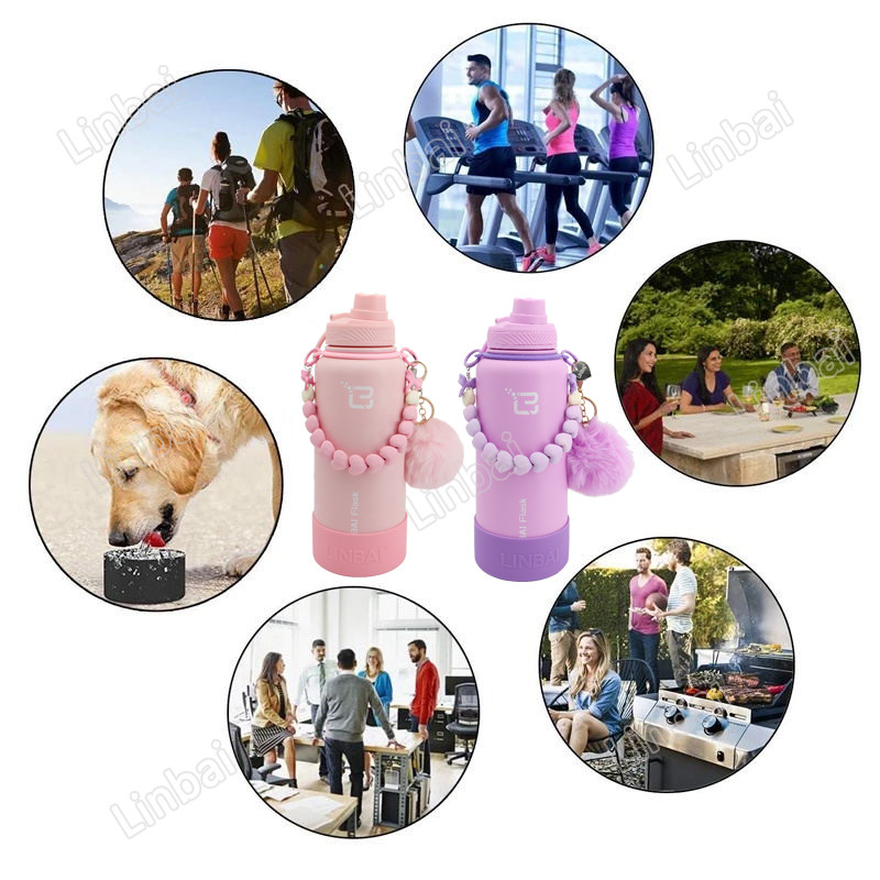 LINBAI Flask Tumbler Accessories Cute Heart Shape Paracord Handle with