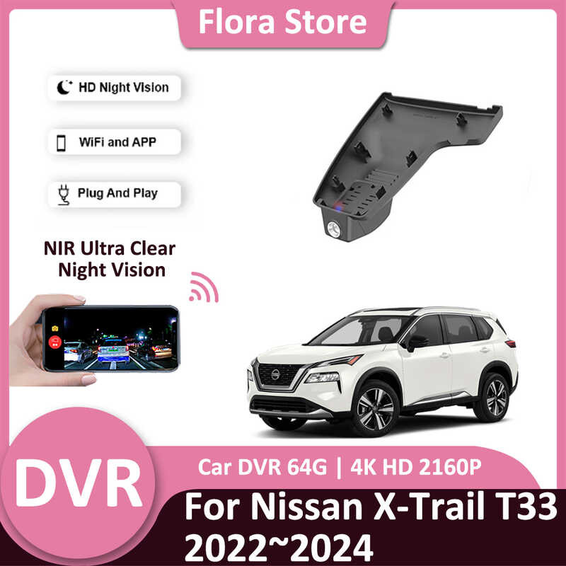 4K 9 Video DVR Para Sa Nissan X-Trail Rogue T33 Xtrail 2022~2024 HD ...