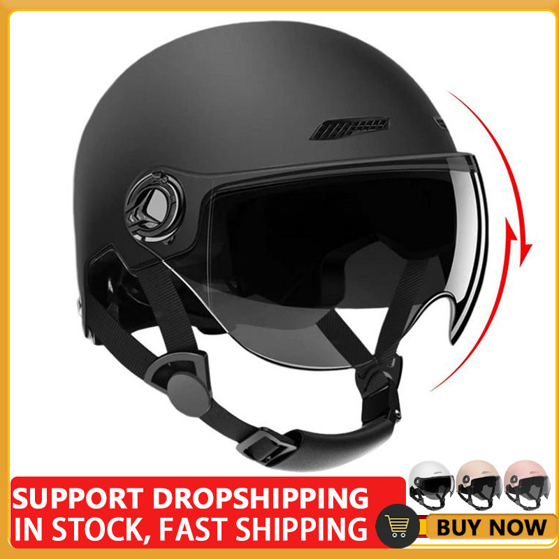 Retro Style Motorcycle Half Helmet - Lightweight DOT Approved Vintage Helmet For Scooters & Bikes