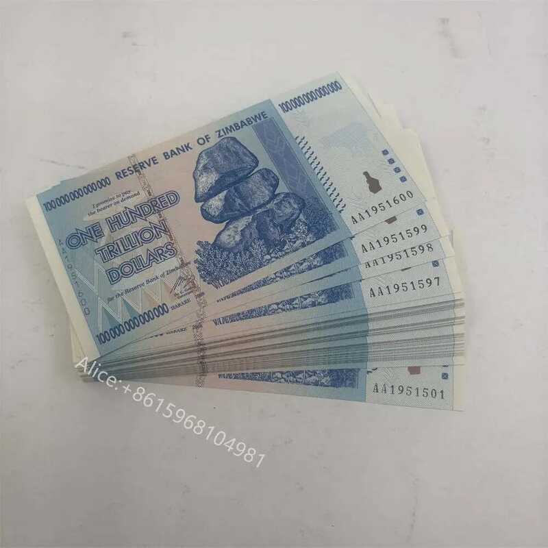 Blue Banknote 100 s 2008 Zimbabwe One Hundred Trillion Serial number ...