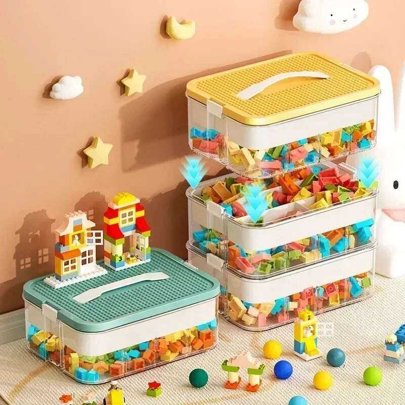 for kids Building Blocks Storage Boxes Adjustable Container Grid ...