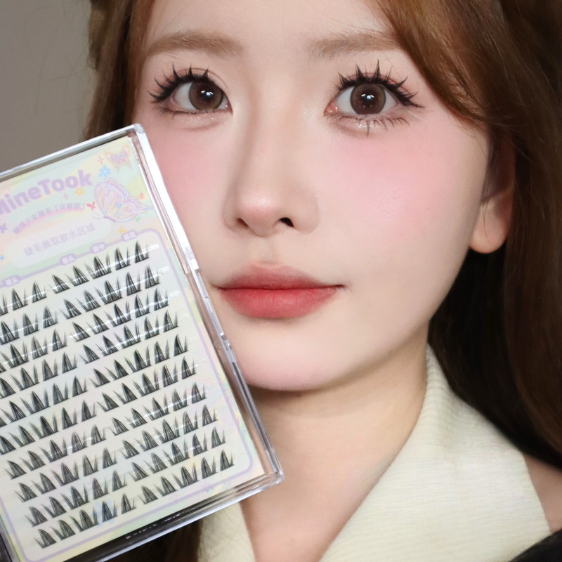 MINETOOK False Eyelashes Butterfly Girl Eyelashes Segmented Single ...