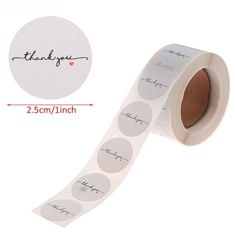 500Pcs 1Roll Thank U Packaging Sticker Thank You Seal Stickers Flower ...
