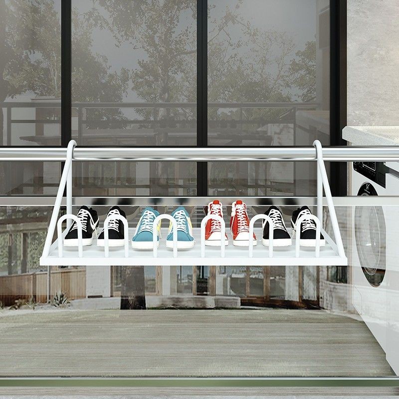 Balcony Railing Clothes Drying Rack Floor-standing Bedroom Shoe Drying ...