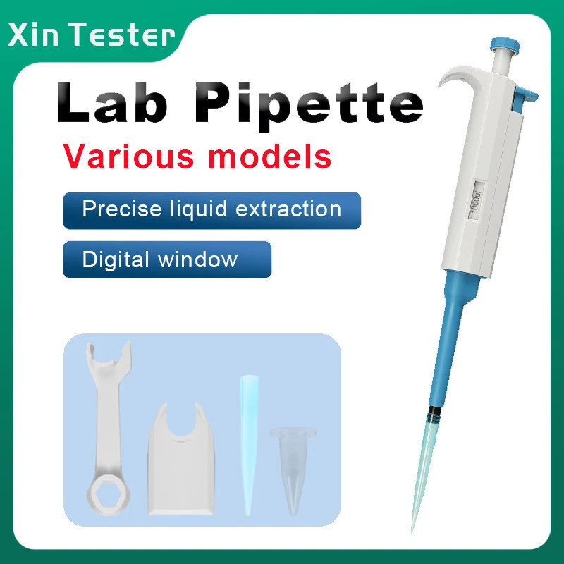 Xin Tester 5ul-5000ul Fixed Range Single Channel MicroPipette Lab ...