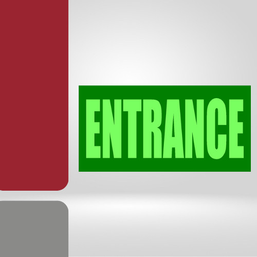 ∆ Luminous Entrance/Exit signage glow in the dark cut out sticker on ...