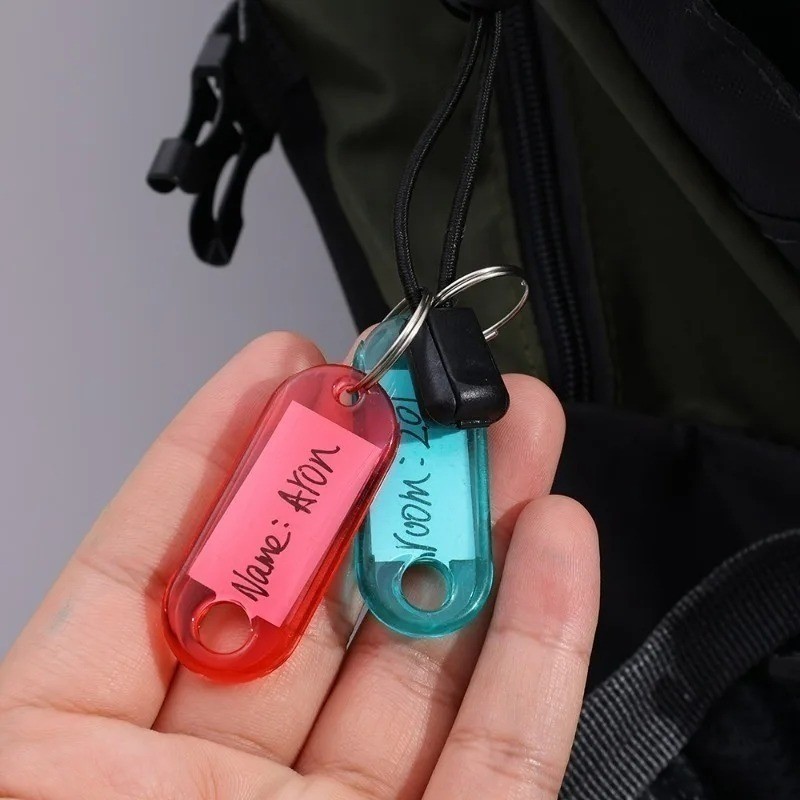 5Pcs Multi-color Luggage Card Tag Keychain / Transparent Classification ...