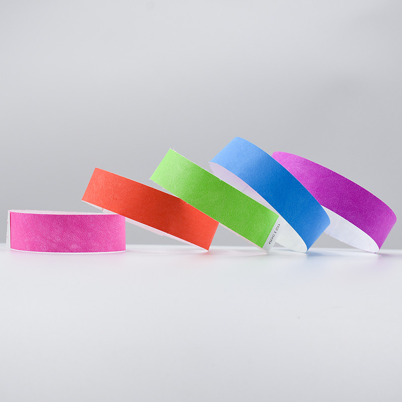 100PCS Waterproof Disposable Bracelet colorful Paper Band Wristband ...