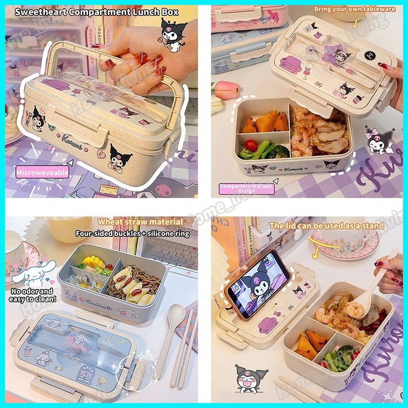 Kuromi Fresh Keep Lunch Box 1000ML Capacity Bento Box with Fork and ...