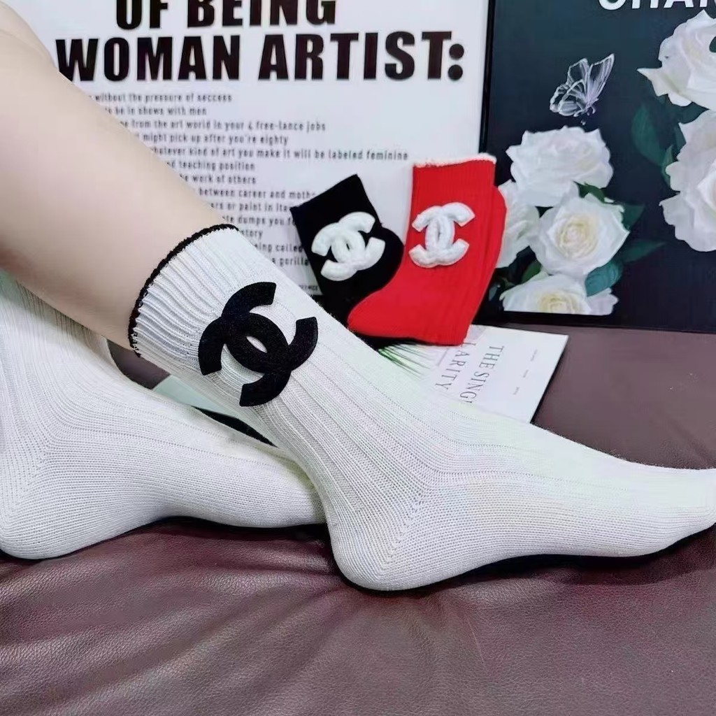 Double C Triumphal Arch Decorative Socks Small Fragrant Style Double ...