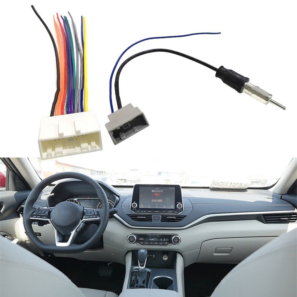 JTFY Car Stereo Radio CD DVD Wiring Harness For NISSAN with Antenna