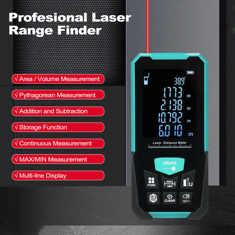 Laser d Distance Meter Laser Tape Measure Rangefinder Single Continuous ...