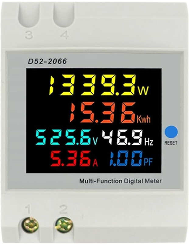 Single 3 Phase Energy Meter Din Rail Electricity Usage Monitor AC 40 ...