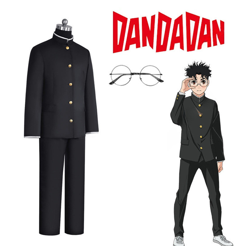 Dandadan Ken Takakura Cosplay Costume Men Black Uniform