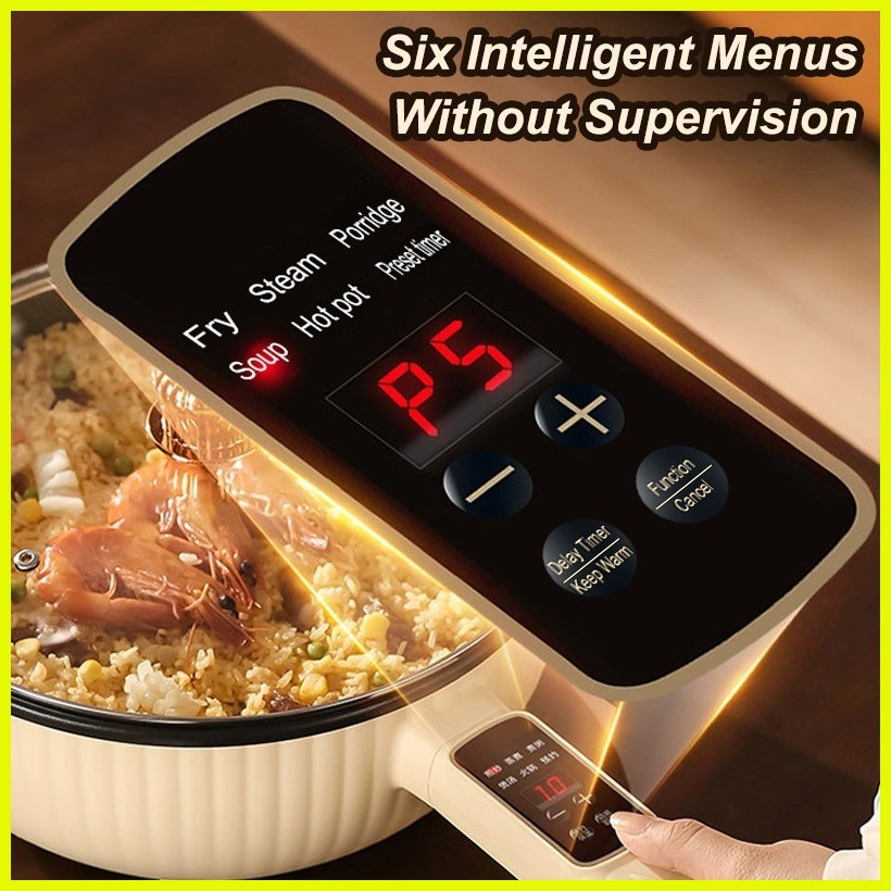 COD 5.5L Electric Frying Pan 1500W Multi Electric Cooker 5 Gear ...