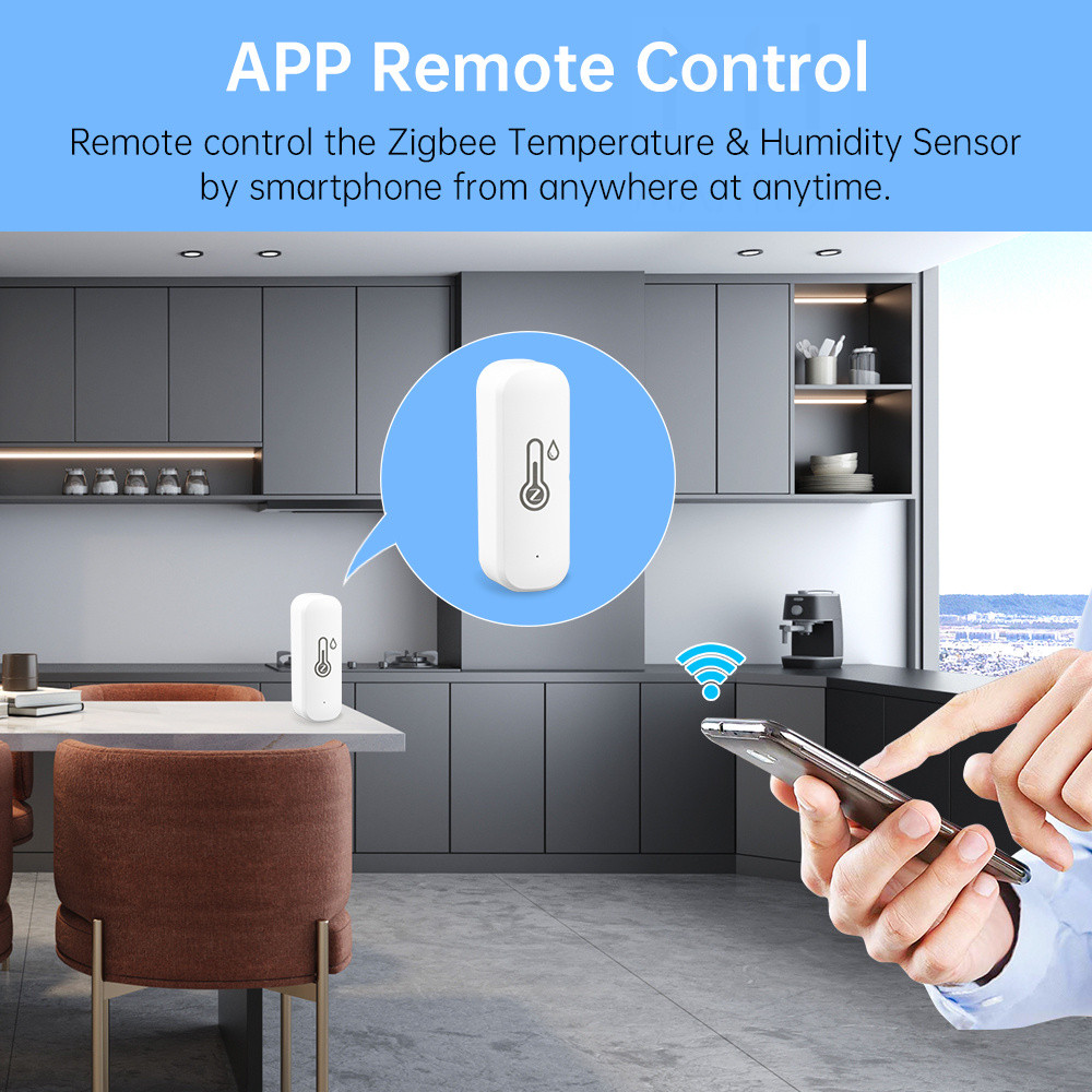 Tuya Zigbee/Wifi Smart Temperature And Humidity Sensor Battery Powered ...