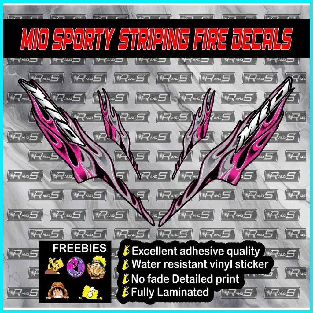 MIO SPORTY STRIPING FIRE STICKER DECALS (11 COLORS) | Shopee Philippines