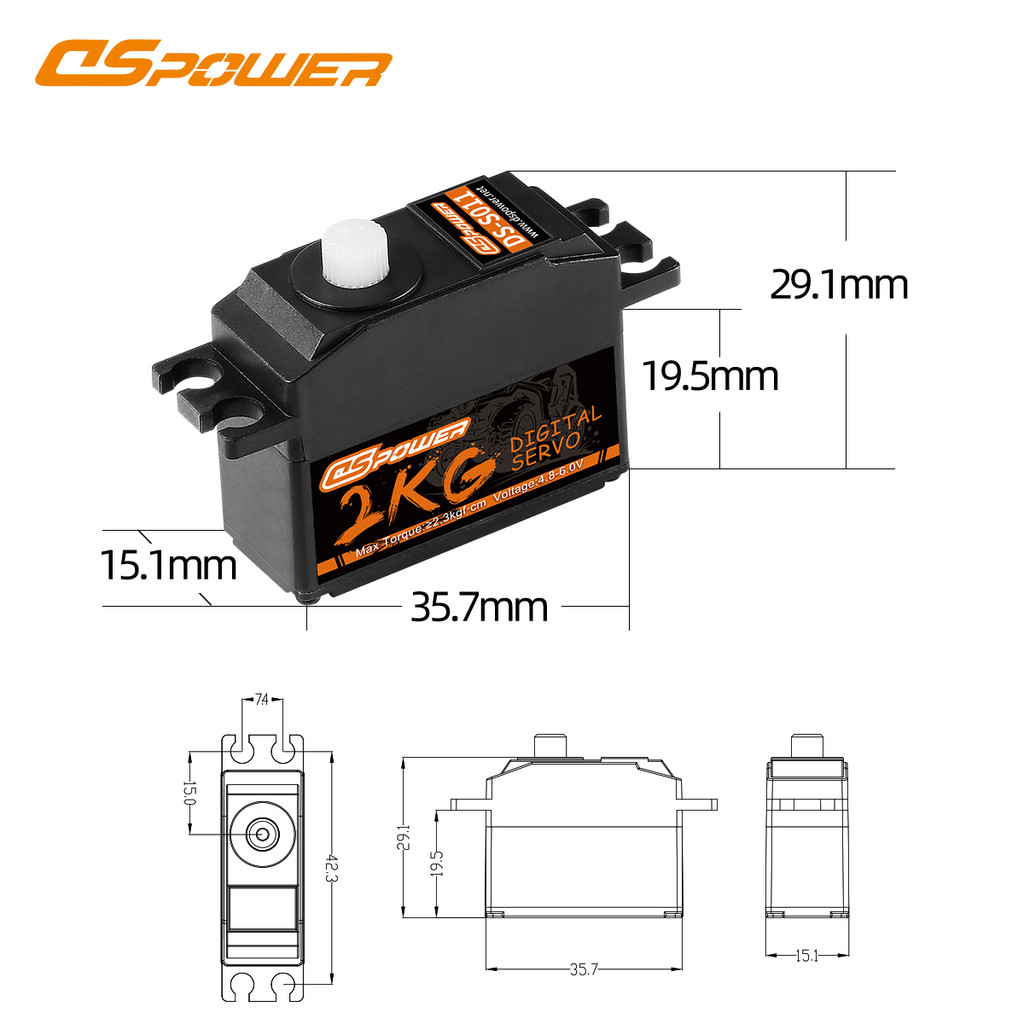 Knnuey 1 servo numérique en plastique noir pour 1/12 MN78 MN82 MN99S Digit Engrenage métallique Servos RC Auto Pièces mises à niveau