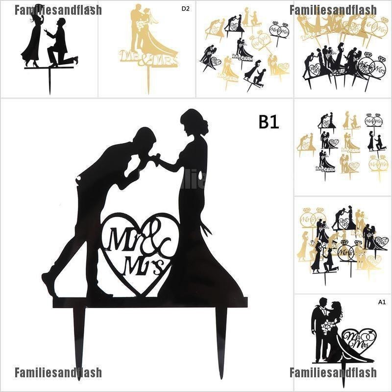 Wedding Theme Cake Topper Bride Groom Mr Mrs Wedding Decorations ...