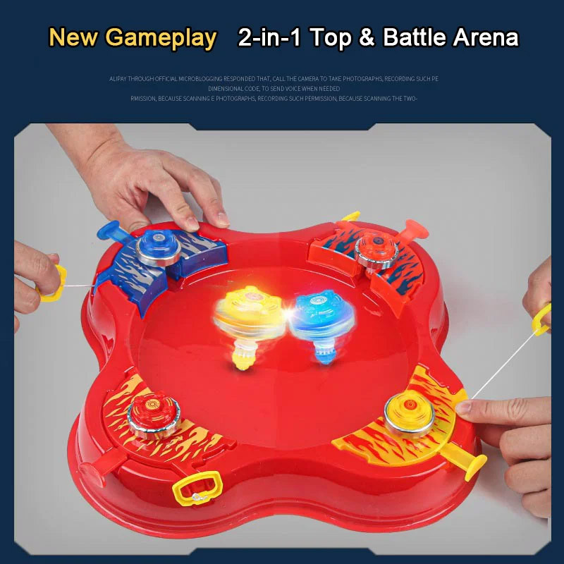 Gyro Disc Battle Toy Luminous Alloy Gyro Toy Hand-pulled launcher ...