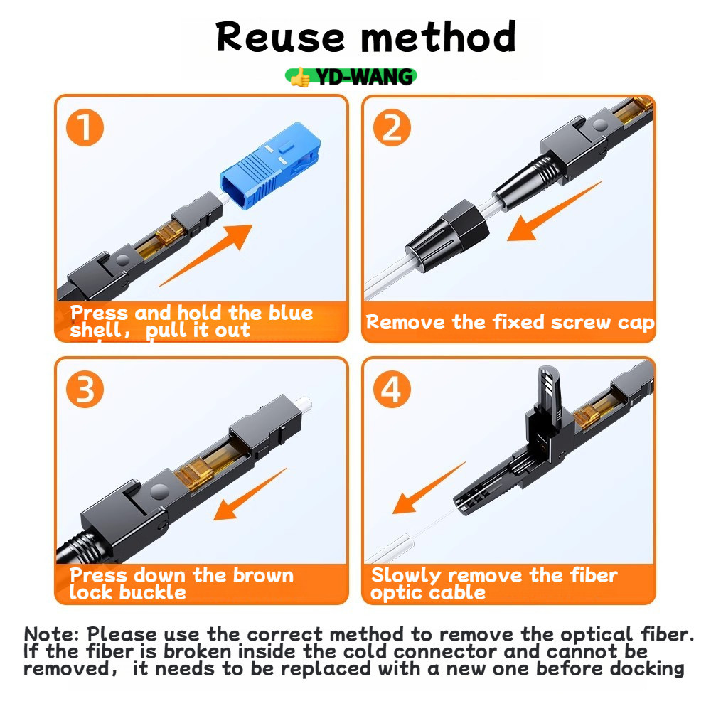 FTTH Fiber Optic Cold Splicing Tool Set Embedded SC/UPC Quick Connector ...