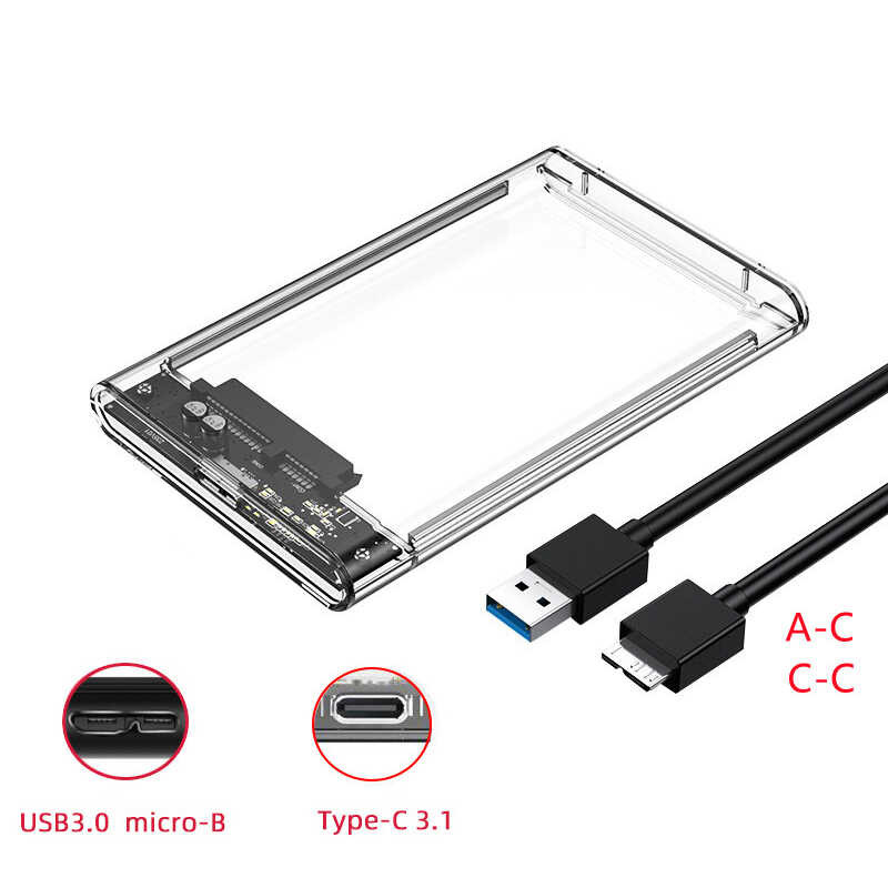 USB 3.1/Type C External Drive Enclosure Para Sa 2.5 Inch SATA HDD At