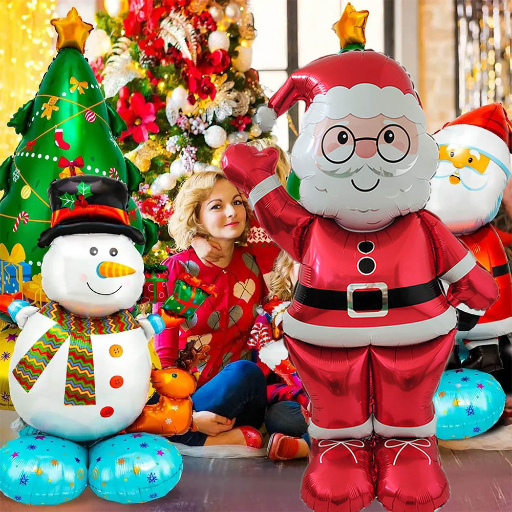 Giant Santa Claus Snowman Christmas Tree Balloons Inflatables Xmas Tree ...