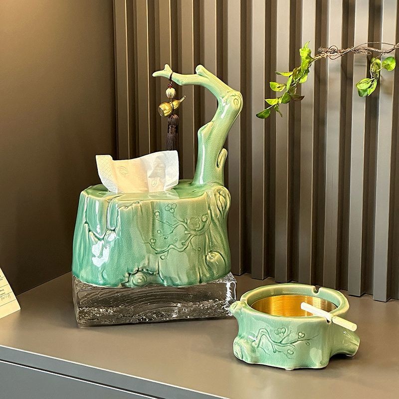 COD New Chinese Style Festival-high Ceramic Tissue Box Creative Living ...