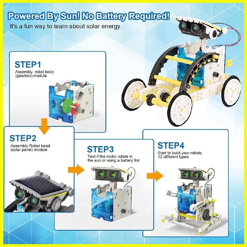 ♀ 13-in-1 DIY Robot Kit Solar Robot Creation Toy, DIY Robotics Kit ...