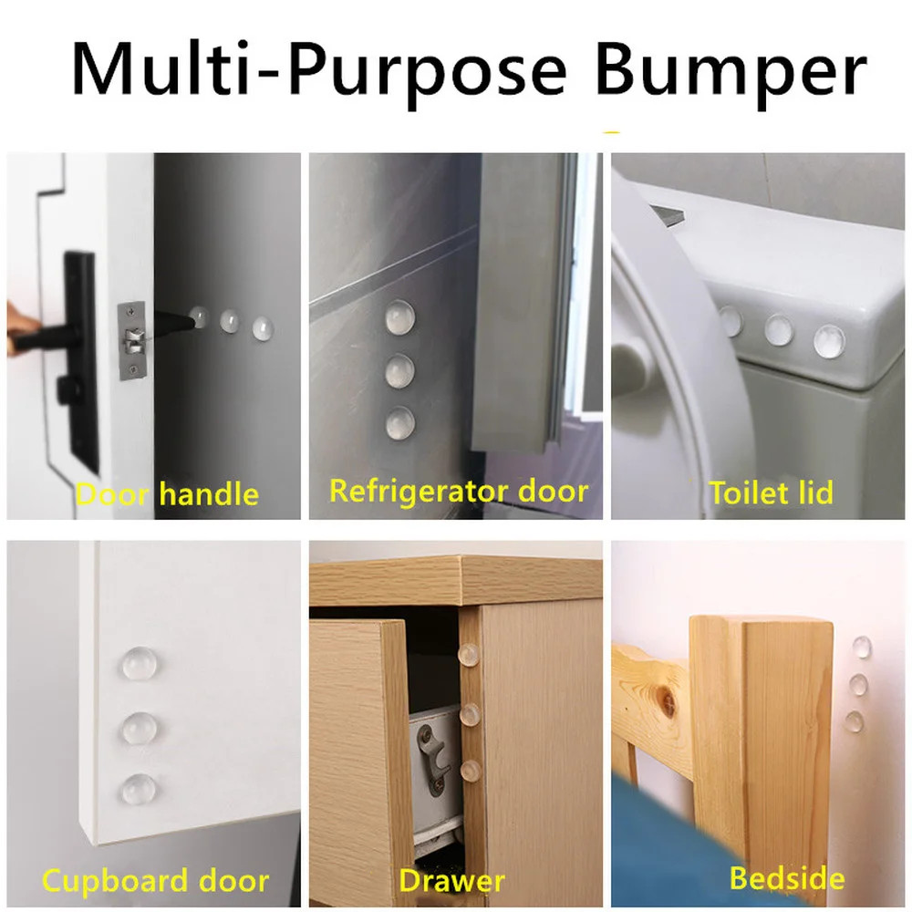 50pc Self Adhesive Buffer Pads Silicone Door Stopper Cabinet Bumpers ...