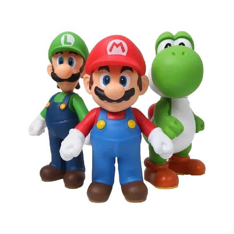 Super Mario Bros PVC Action Figure Toys Dolls Model Luigi Yoshi Donkey ...
