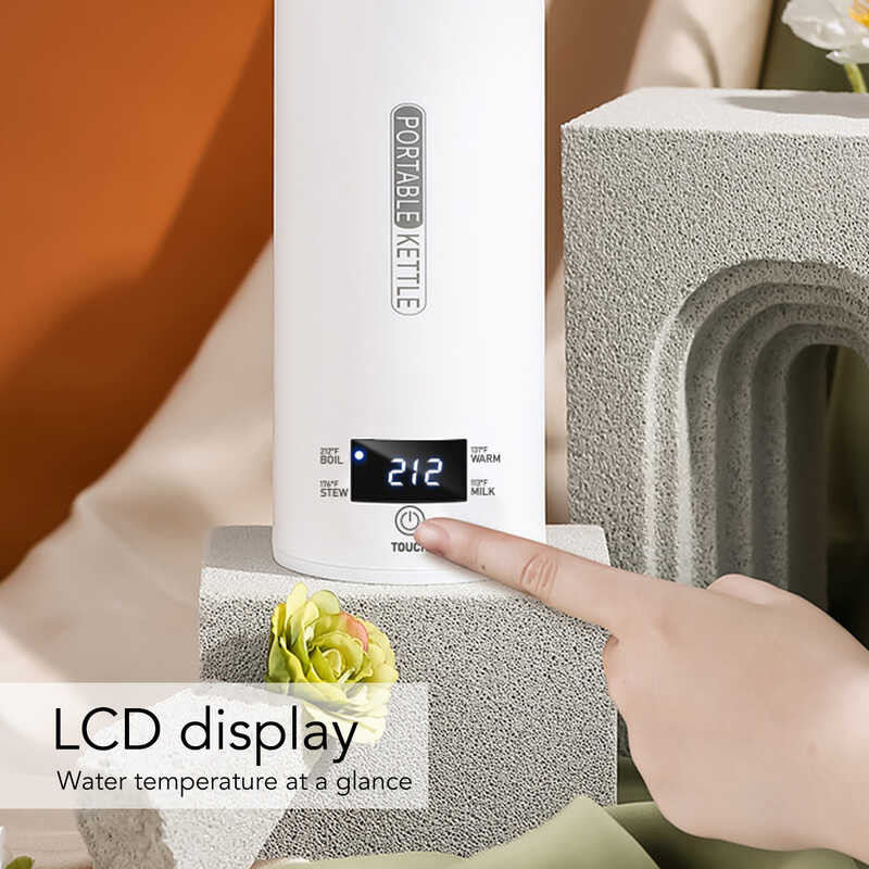 Electric Travel Kettle 500Ml Mini Portable Hot Water Boiler With 4