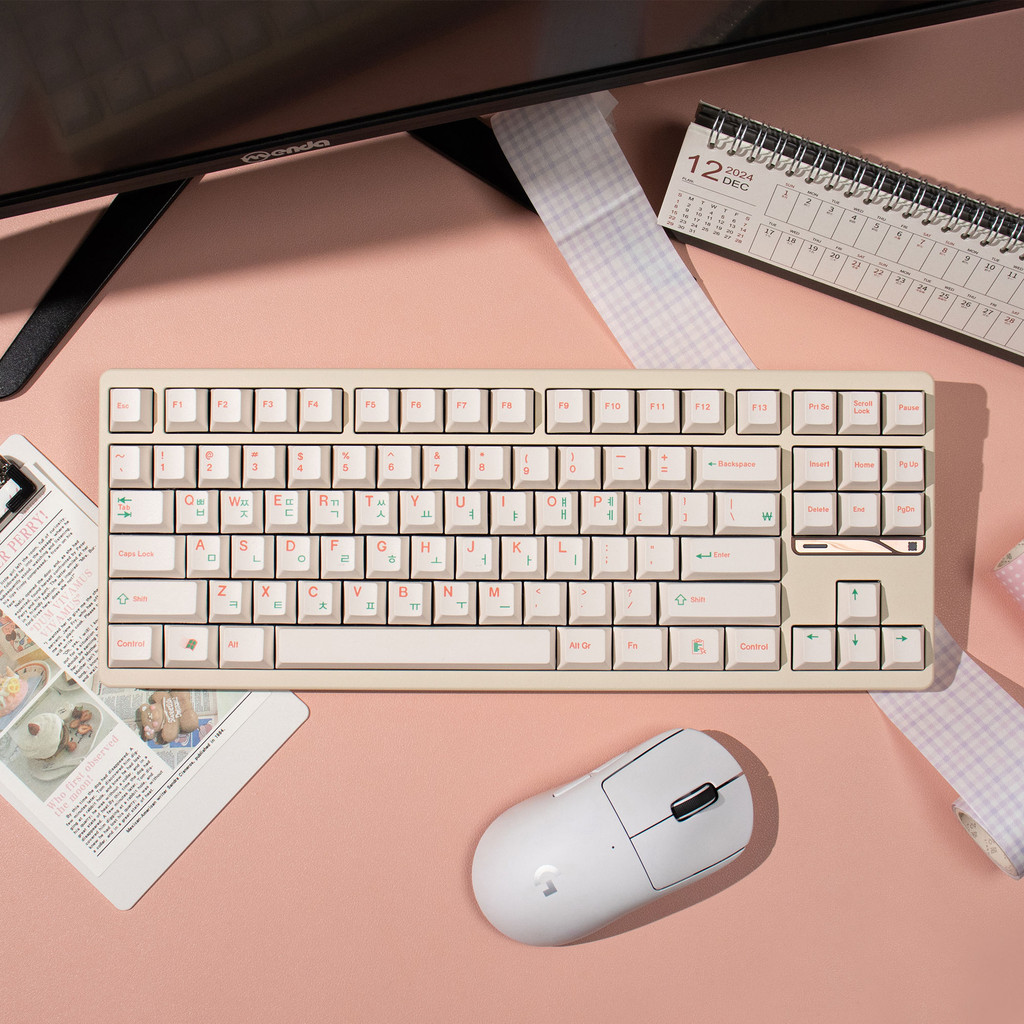 Minimalism Milky White Keycaps Letter/ Korean root PBT Cherry profile ...