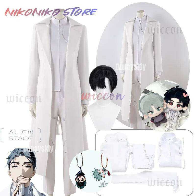 A R6 Ivan Alien Stage Anime White Sorrow Cosplay Black Wig Role Playing ...