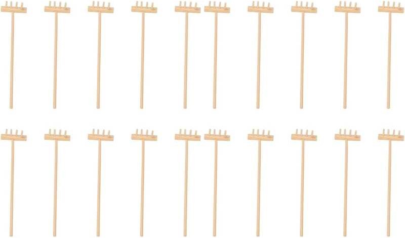 YARNOW 20 pcs Mini Sand rakes Bamboo Zen Tool rake Garden Rake Tabletop ...