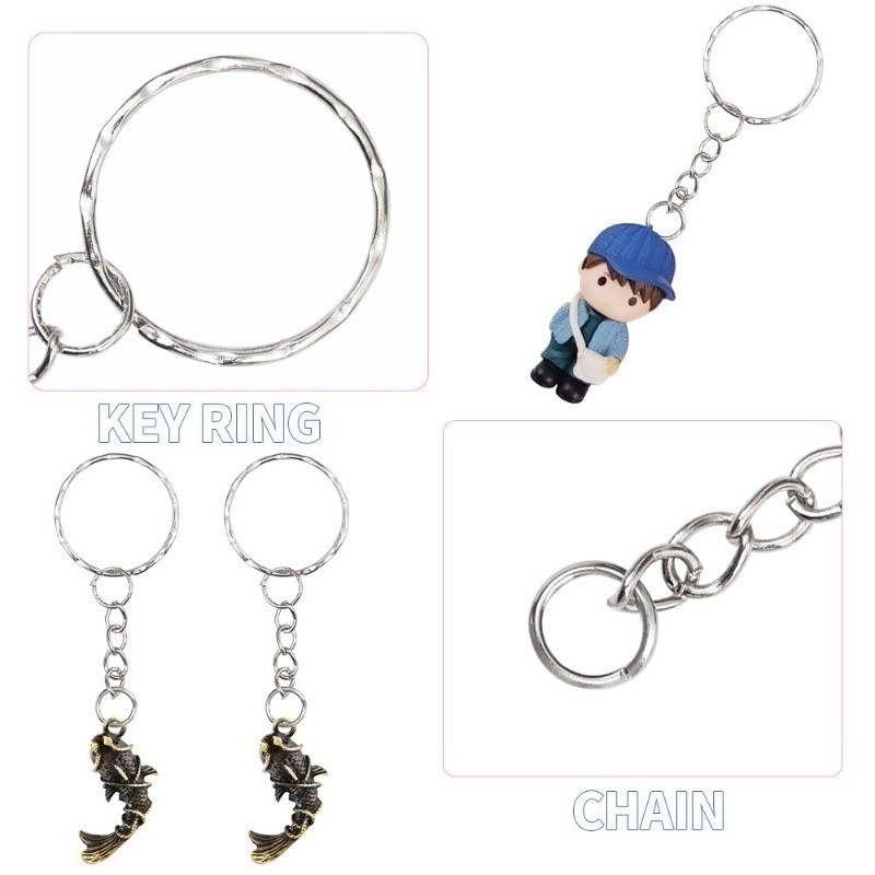 10/50Pcs Polished Silver Metal Blank Keyrings / Lobster Clasp Key Chain ...