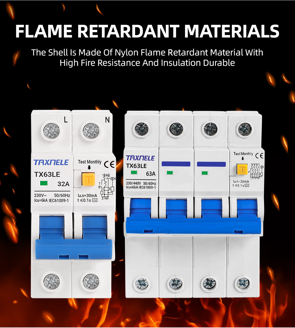 Leakage Protector RCBO Overload Short Circuit Protection 2P 4P 30mA ...